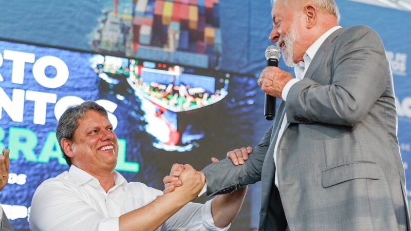 “Obrigado pela parceria, presidente Lula”, disse o governador Tarcísio de Freitas