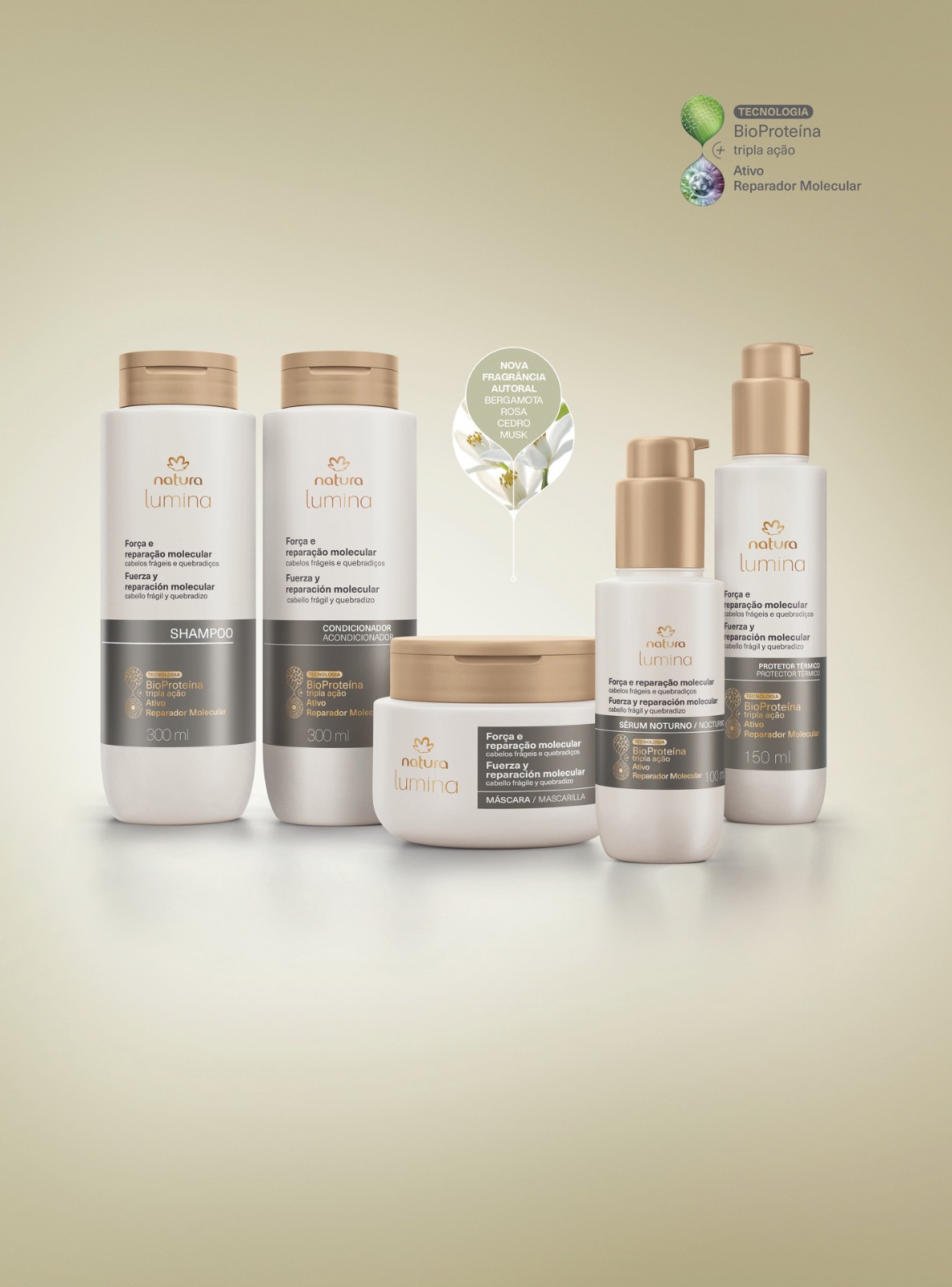 Natura Lumina revoluciona o cuidado capilar com a nova linha Força e Reparação Molecular