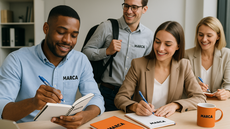 Material de escritório personalizado reforça branding