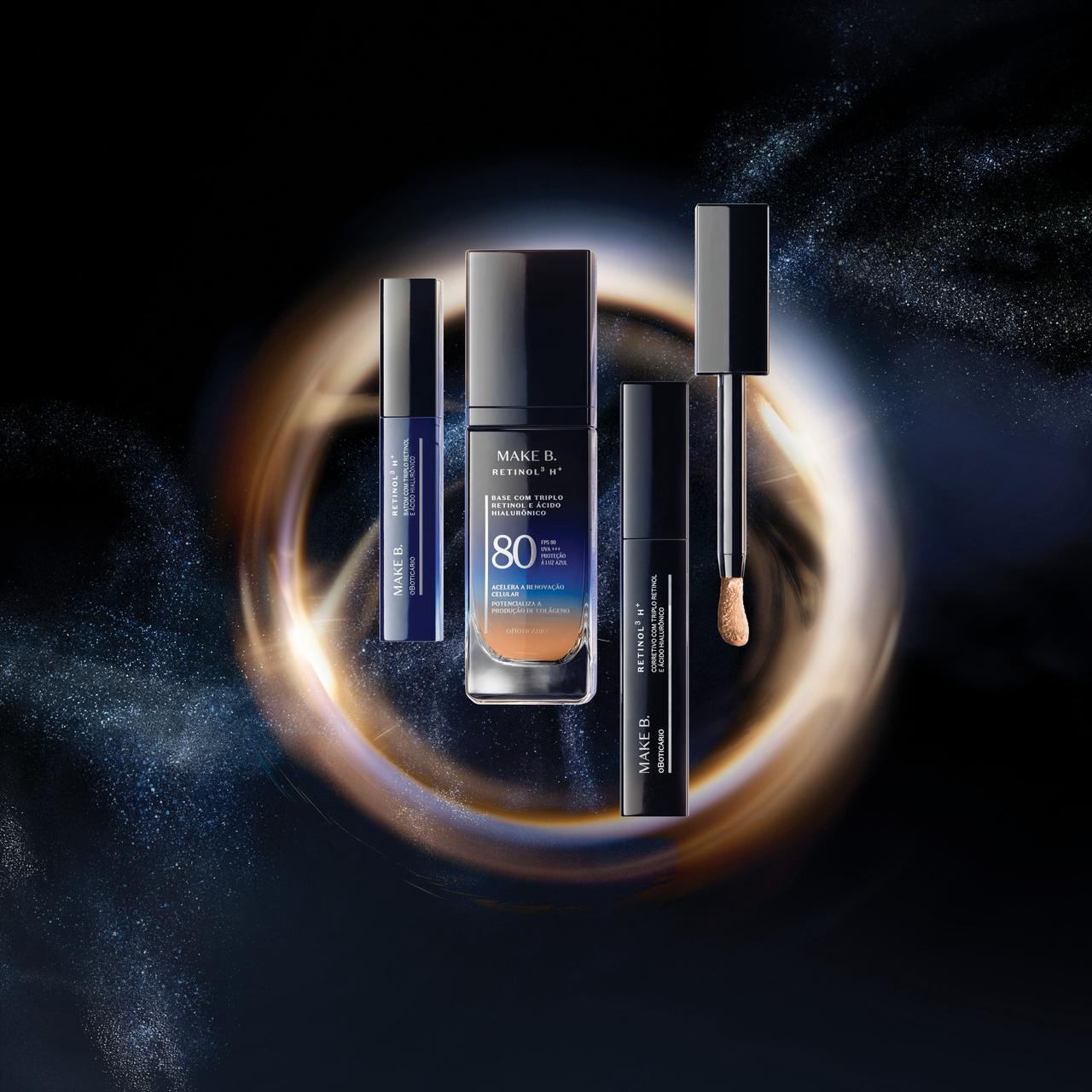 O Boticário apresenta Make B. Retinol H+, primeira base do Brasil com triplo retinol