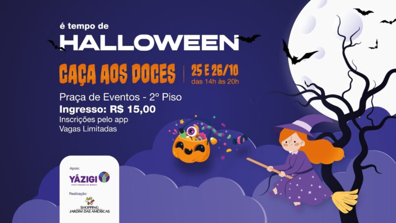 Shopping Jardim das Américas promove Caça aos Doces de Halloween em parceria com o Yázigi