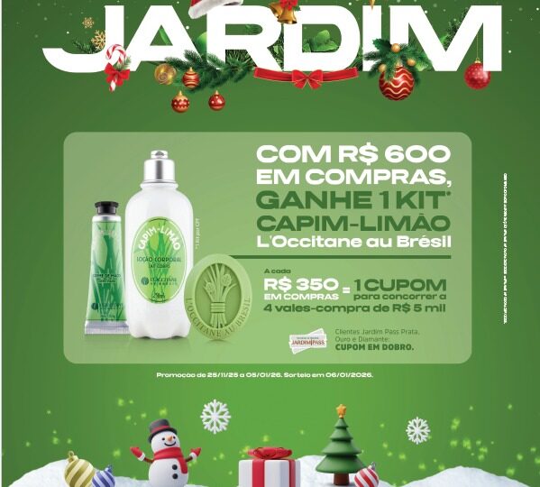Campanha de Natal do Shopping Jardim das Américas terá sorteio de vales-compra e compre e ganhe da L’Occitane au Brésil