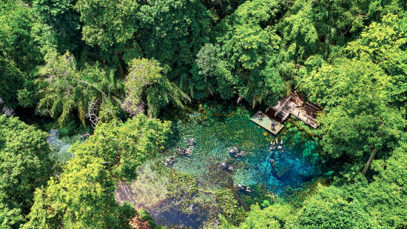 Nascente Azul é o atrativo mais visitado de Bonito (MS)