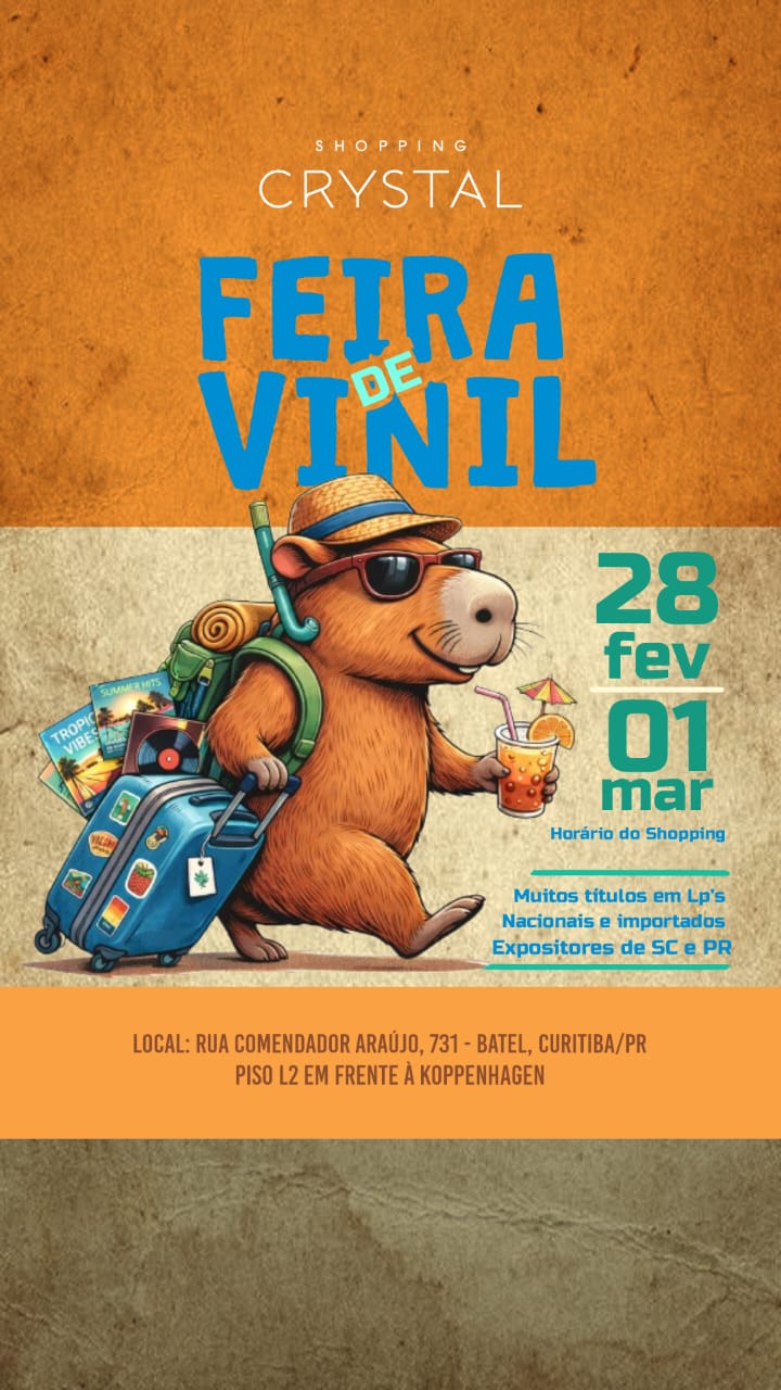 Neste fim de semana: Feira de Vinil volta ao Shopping Crystal com mais de 7 mil LPs e programação para os amantes da música