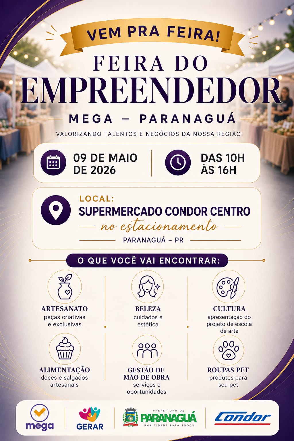 Feira do Empreendedor  acontece neste sábado em Paranaguá 