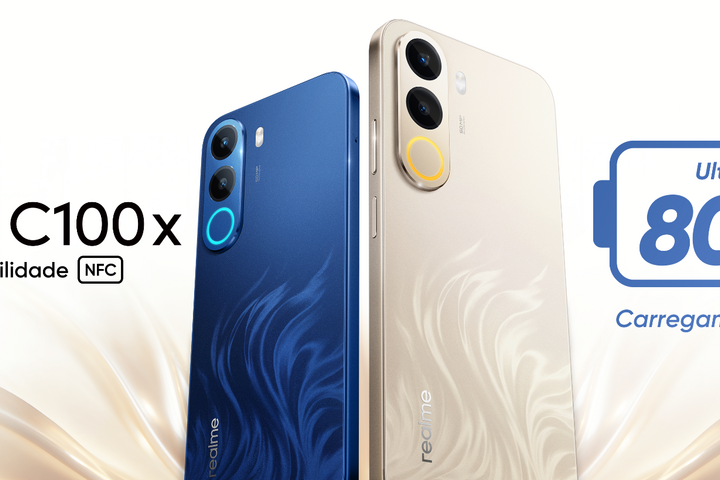 A realme lança C100x com bateria de 8.000 mAh no Brasil