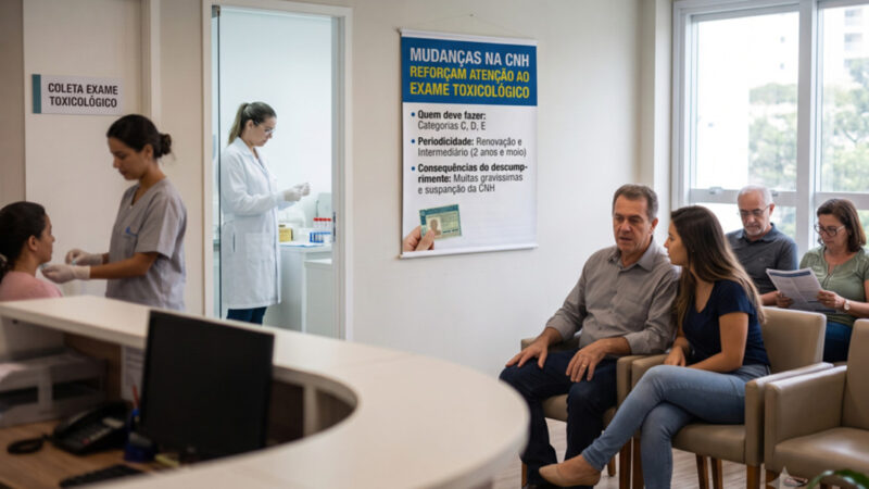 Mudanças na CNH reforçam atenção ao exame toxicológico