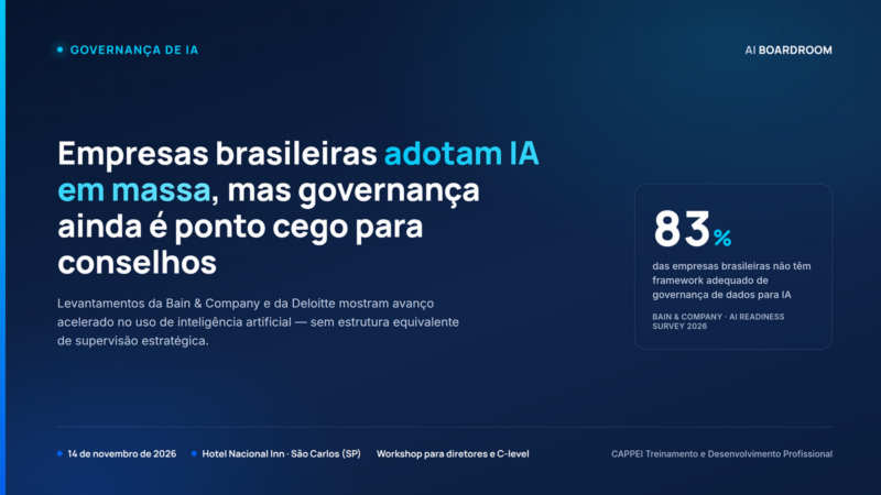 Adoção de IA avança, mas governança ainda é ponto cego
