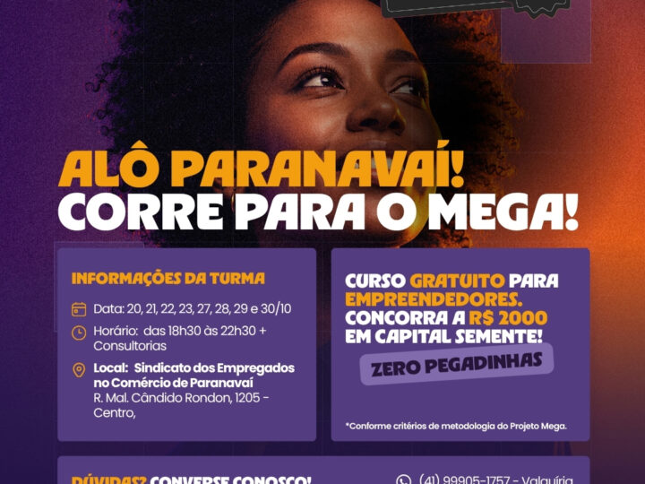 Curso gratuito em Paranavaí oferece capital semente de R$ 2 mil para quatro empreendedores